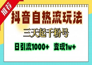 抖音高效引流打法，三天内起号千粉，单视频十万播放量，日引精准粉1000+，日变现10000+（内附下载地址）-二八网赚