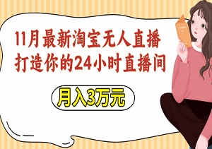 11月最新淘宝无人直播，打造你的24小时直播间，月入30000+（内附资料）-二八网赚