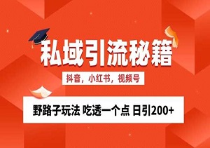 私域流量精准化获客方法，专注一个点，日引200+20000多名兄弟实操迭代，打破信息差（内附工具）-二八网赚