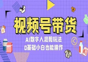 视频号带货新玩法，AI数字人混剪，0基础小白也能操作-二八网赚