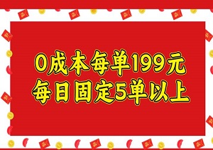 人人必备商品，0成本每单199元，每日固定5单以上，年底迎来收入高峰-二八网赚