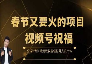 春节视频号祝福新趋势，分成合作+带货营销，轻松实现月入数万（内附工具）-二八网赚