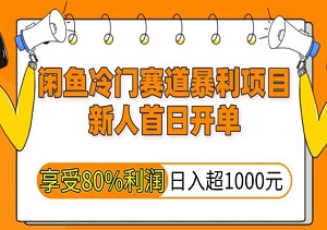 闲鱼冷门赛道暴利项目，新人首日开单，享受80%利润，日入超1000元-二八网赚