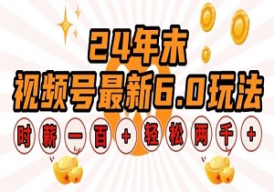 24年末视频号6.0革新玩法，单设备时薪100+，无脑批量放大，轻松日入2000+（内附AI）-二八网赚