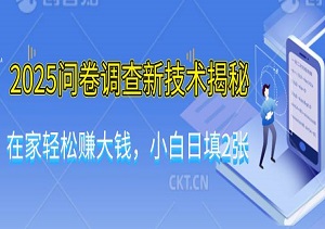 2025问卷调查新技术揭秘，在家轻松赚大钱，小白日入200+，收益矩阵放大-二八网赚