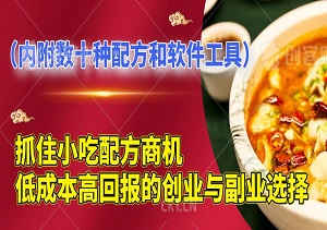 抓住小吃配方商机，轻松日入500+，低成本高回报的创业与副业选择，（内附数十种配方和软件工具）-二八网赚