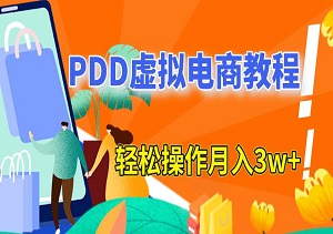 PDD虚拟电商教程，轻松操作月入3w+，普通人也能做-二八网赚