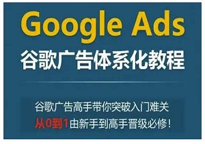 Google Ads谷歌广告体系化教程，谷歌广告高手带你突破入门难关，从0到1由新手到高手晋级必修-二八网赚