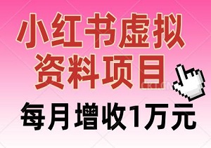 小红书虚拟资料项目，轻松实现每月增收1万元，0成本快速上手-二八网赚