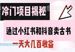 冷门项目揭秘，通过小红书和抖音卖古书与绝版书，轻松实现几百播放即有收益，矩阵放大一天大几百收益-二八网赚