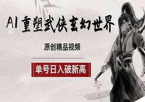 揭秘，AI重塑武侠玄幻世界，原创精品视频，单号日入破新高-二八网赚