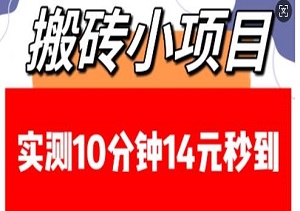 轻松搬砖小项目，实测10分钟狂赚14元！每日稳定收益，揭秘必看稳赚技巧-二八网赚