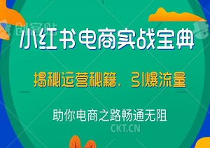 小红书电商实战宝典，揭秘运营秘籍，引爆流量与销量，助你电商之路畅通无阻！-二八网赚